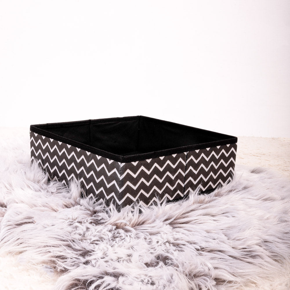 Black Zig Zag Pack of 6 Drawer Organizer Modern Sleek Storage