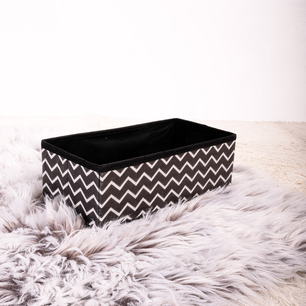 Black Zig Zag Pack of 6 Drawer Organizer Modern Sleek Storage