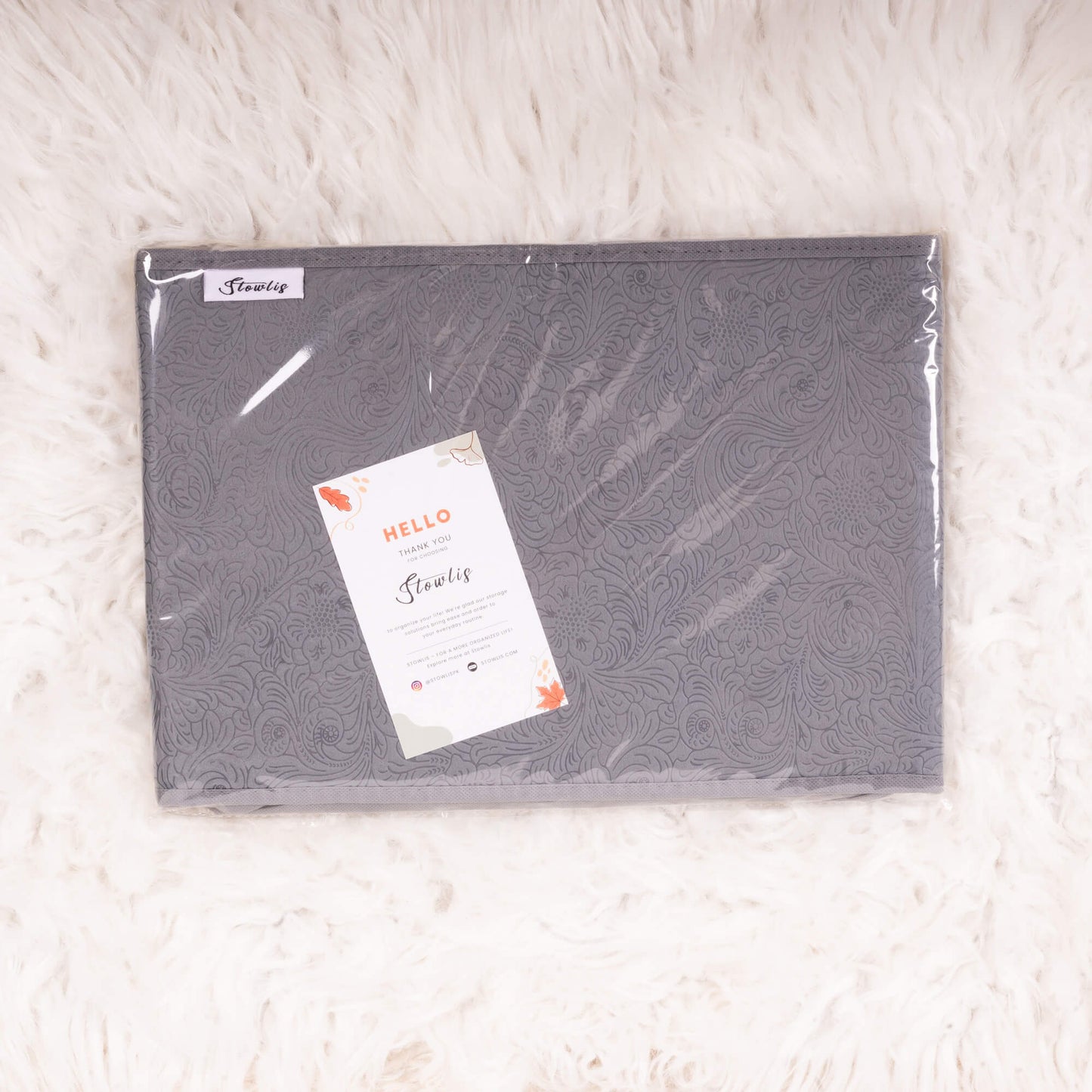 Floral Grey Jeans Organizer 7 Compartment Storage Box for Closet