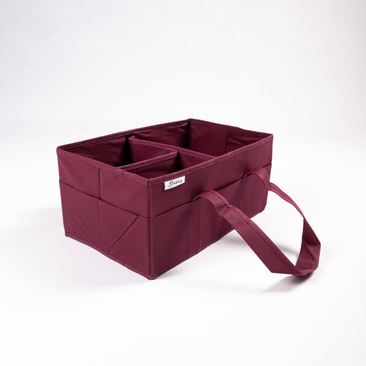Maroon Plain Baby Diaper Caddy Set Organizer