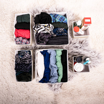 Beige Zig Zag Pack of 6 Drawer Organizer Stylish Storage Solution