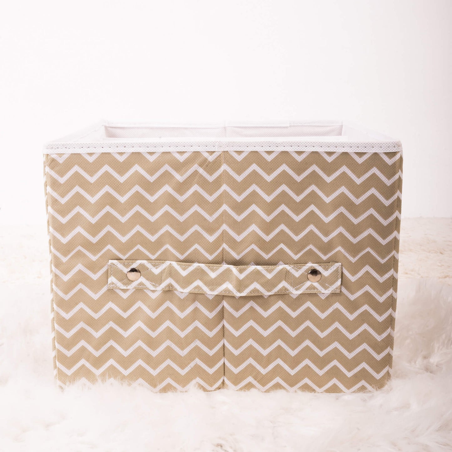 Beige Zig Zag Jeans Wardrobe Organizer Storage Box for Closet