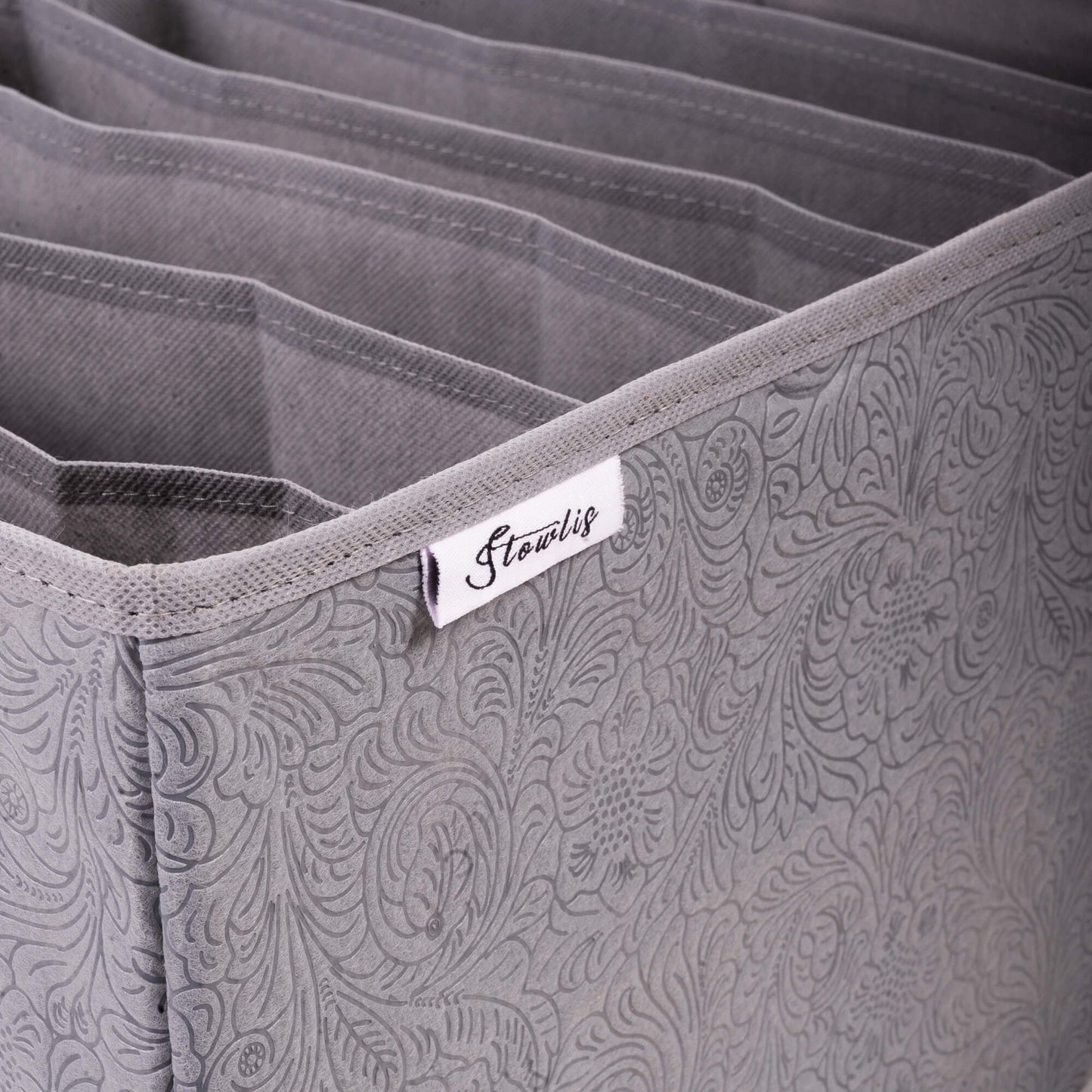 Floral Grey Jeans Organizer 7 Compartment Storage Box for Closet